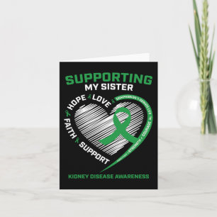 Women Kids Green Sister Kidney Disease Awareness G Card