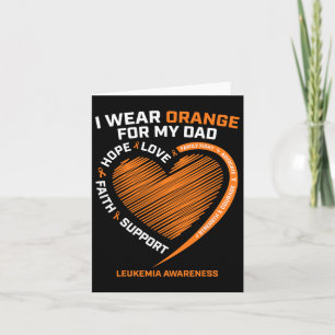 Women Kids I Wear Orange For My Dad Leukaemia Awar Card