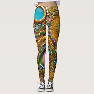 women leggings with stone and gems 