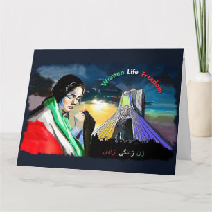 Women Life Freedom Folded Greeting Card