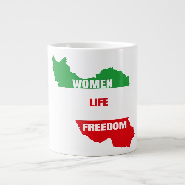 Women Life Freedom Support Women of Iran Large Coffee Mug (Front)