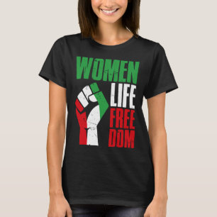 Women Life Freedom Vintage Iranian Distressed Free T-Shirt