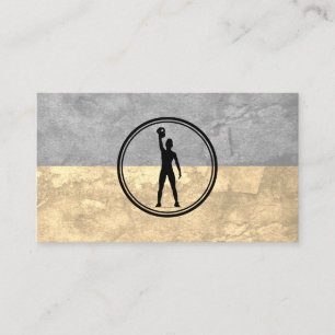 Women Lifting Kettle Bell Weight Fitness Business Card