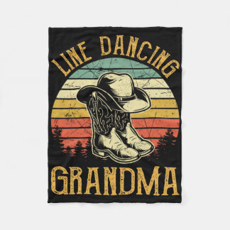 Women Line Dance Grandma Dancing Dancer Country Mu Fleece Blanket