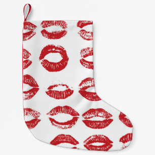 Women lips set. Hand drawn watercolor lips isolate Small Christmas Stocking