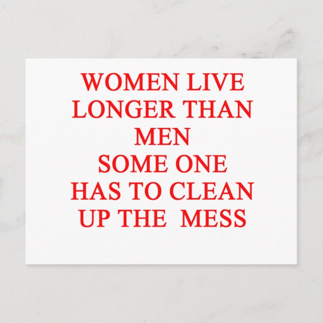 women live longer postcard (Front)