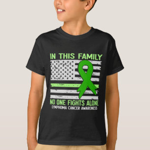 Women Lymphoma Cancer Flag Usa Lymphoma Cancer T-Shirt