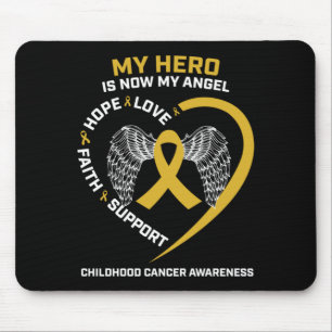 Women Men Hero Is Angel Childhood Cancer Awareness Mouse Pad