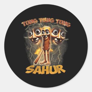 Women Men Humour Tung Tung Tung Sahur Funny Meme I Classic Round Sticker
