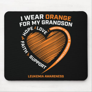 Women Men I Wear Orange For My Grandson Leukaemia Mouse Pad