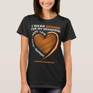 Women Men I Wear Orange For My Grandson Leukaemia  T-Shirt