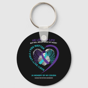 Women Men In Memory Of Cousin Suicide Prevention A Keychain
