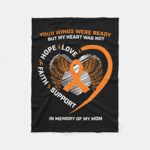 Women Men Kids In Memory Of My Mom Leukaemia Aware Fleece Blanket