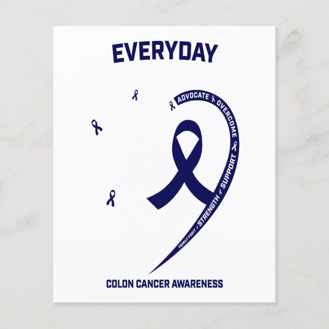 Women Men Loving Memory Gift Grandson Colon Cancer Flyer (Front)