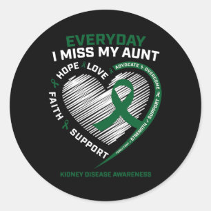 Women Men Loving Memory Gifts Aunt Kidney Disease  Classic Round Sticker