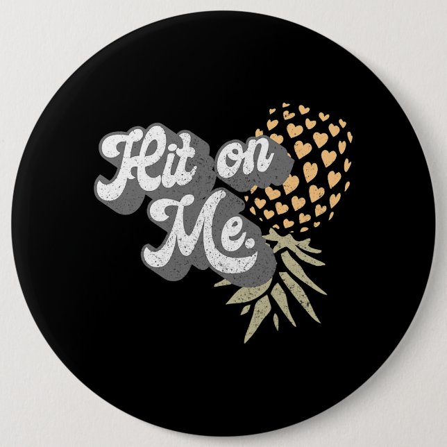 Women Men Upside Down Pineapple Subtle Swinger 2 8 6 Inch Round Button (Front)