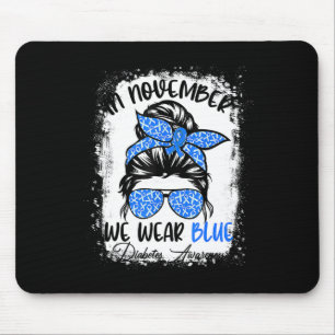 Women Messy Bun Hair Diabetes Awareness  Mouse Pad