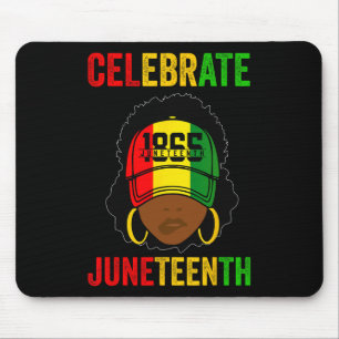 Women Messy Bun Juneteenth Celebrate Independence  Mouse Pad