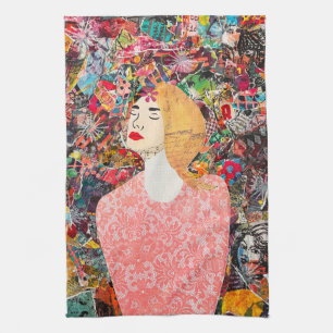 Women Mixed Media Inspirational Art Kitchen Towel