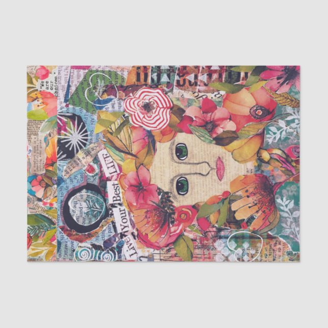 Women Mixed Media Inspirational Art Tissue Paper (Front)