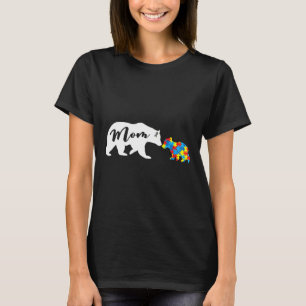 Women Mom Bear Autistic Autism Awareness T-Shirt