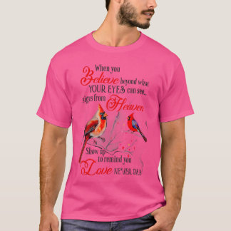 Women Mom Friend Christian Religious Cardinal Bird T-Shirt