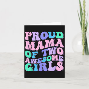 Women mom of 2 girls two daughters mother's day card
