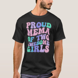 Women Mom of 2 Girls Two Daughters Mother's Day T-Shirt