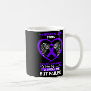 Women My Scars Tell A Story Purple Fibromyalgia Aw Coffee Mug