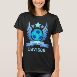 Women Neon Blue Soccer Emblem Gifts T-Shirt