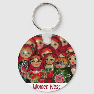 Women Nest, Russian Nesting Dolls Keychain