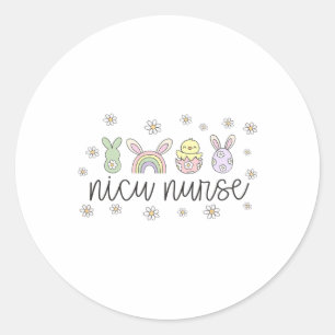 Women Nicu Nurse Easter Bunny Neonatal Nurse Sprin Classic Round Sticker