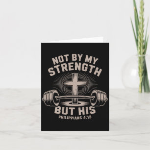 Women Not By My Strength But His Christian Workout Card