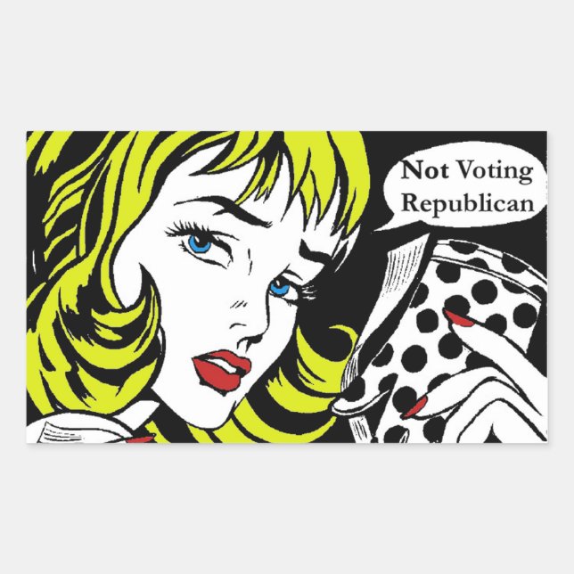 WOMEN NOT VOTING REPUBLICAN SQUARE STICKER (Front)
