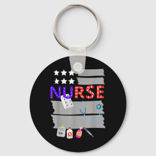 Women Nurse Life Design Nurse Letter Print Top Keychain
