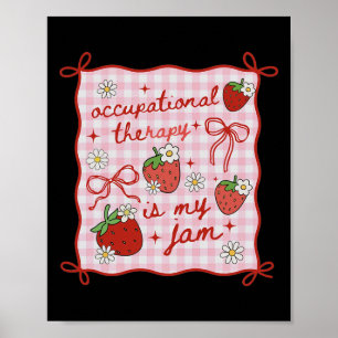 Women Occupational Therapy Cute Strawberry Ot Back Poster