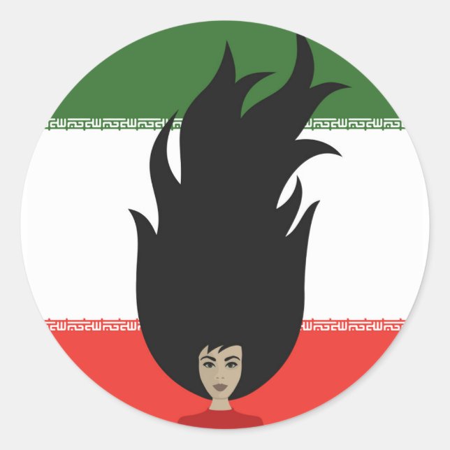 Women of Iran fight for equality, anti-hijab  Classic Round Sticker (Front)