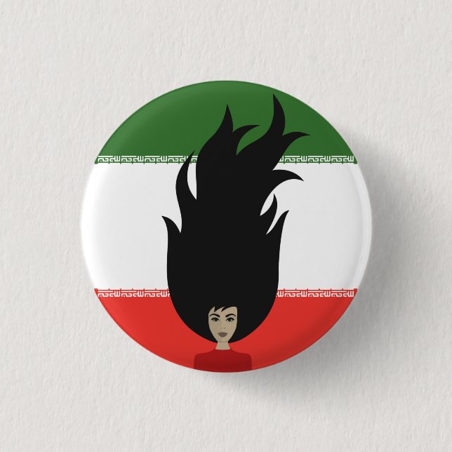 Women of Iran fight for equality, hijab protest 1 Inch Round Button (Front)