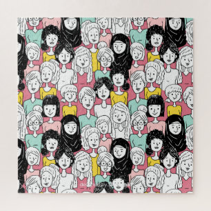 Women of the World Cartoon Difficult People Jigsaw Puzzle