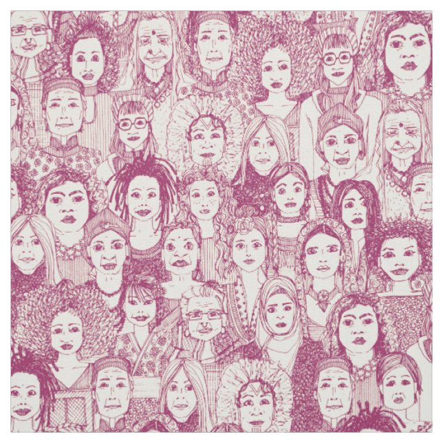women of the world cherry fabric (Swatch)