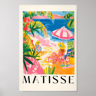 Women On The Beach Art Print, Bohemian Beachy Deco Poster