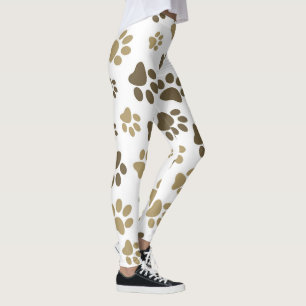 Women Paw Print Spotted Leggings