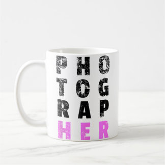 Women Photographer With Her Emphasized In Pink Pho Coffee Mug