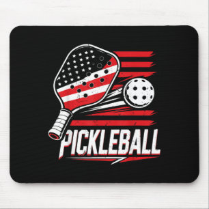 Women Pickleball 4th July Aamerican Flag Mouse Pad
