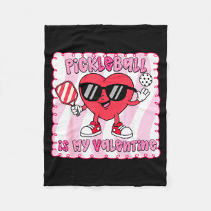 Women pickleball heart cute pickleball is fleece blanket
