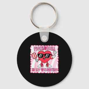 Women pickleball heart cute pickleball is keychain