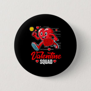 Women pickleball valentines squad heart pickleball 2 inch round button