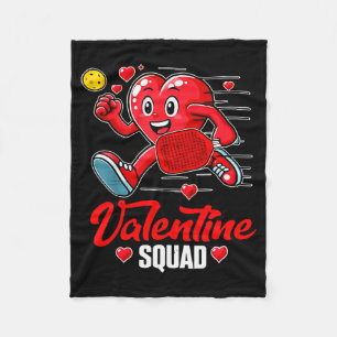 Women pickleball valentines squad heart pickleball fleece blanket