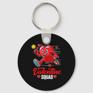 Women pickleball valentines squad heart pickleball keychain