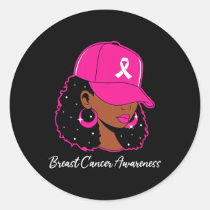 Women Pink Breast Cancer Awareness Warrior Women G Classic Round Sticker